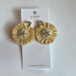 J. Crew Cream Raffia Statement Earrings